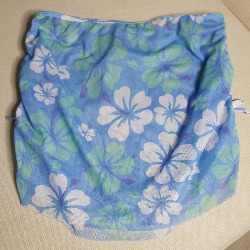 Blue Floral Print Sarong